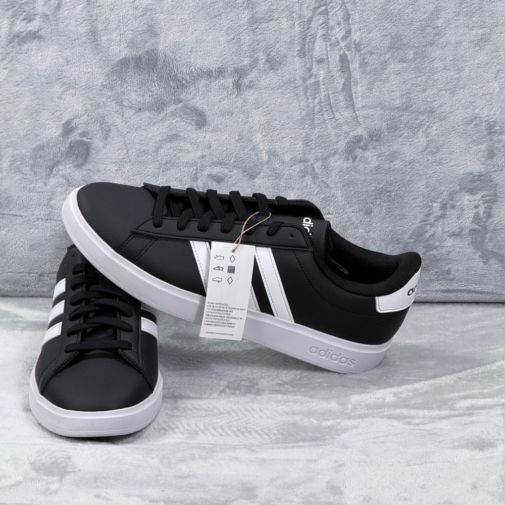 Adidas Grand Court 2.0 Mens Sneakers Black White GW9196 Size 11.5